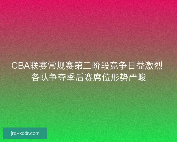 CBA联赛常规赛第二阶段竞争日益激烈 各队争夺季后赛席位形势严峻